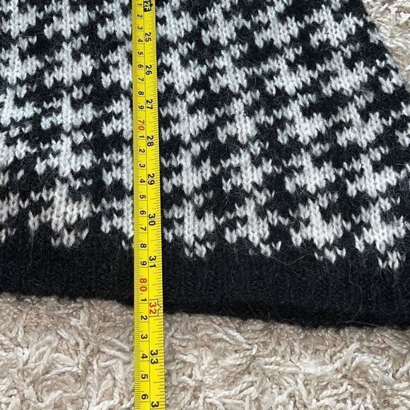 CARDUCCI Black/ White Wool blend Knit LONG 5 Buttons Sweater jacket , Size M - Picture 5 of 12